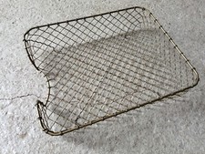 O4- Ancienne Corbeille à Papier classeur de bureau en fil de fer tressé 1950 n°2