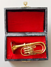 COFFRE BOIS - INSTRUMENT DE MUSIQUE EN METAL - TUBA - 12.5*7.5*5.5CM