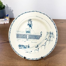Assiette ancienne K&G Lunéville – Pierre le Grand Saint-Pétersbourg, décor bleu