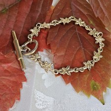 Bracelet Collection Biche De Bère Breloques Feuilles 21 Cm Doré