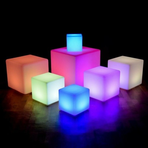 Tabouret cube lumineux led - cube,