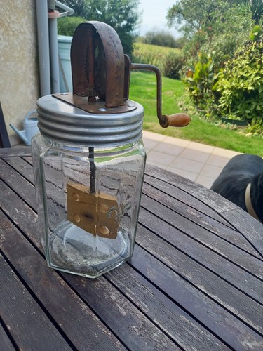 Baratte ancienne verre avec - ancienne, en