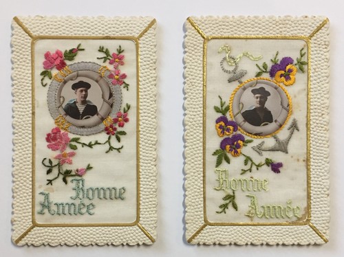 Lot cpa brodée - de, brodée,