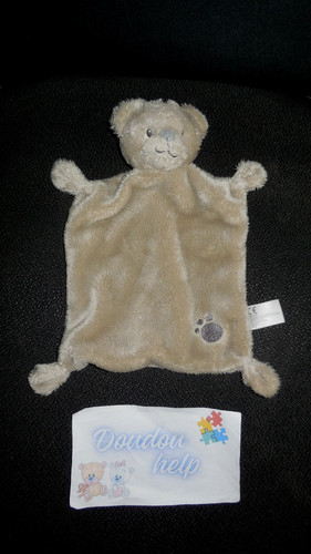 Doudou plat ours - doudou, beige