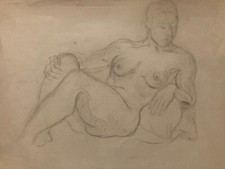 Très Beau Dessin Ancien Nu