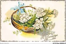 AITP3-FLEUR-0209 - heureux mariage - panier de fleurs blanches