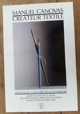 Affiche MANUEL CANOVAS CREATEUR TEXTILE Palais du Louvre 1987 
