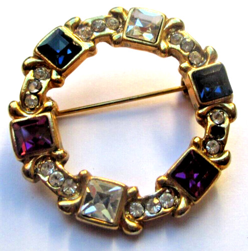 Ancienne broche couleur - , or