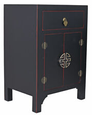 Console de Nuit Chinois Armoire Mariage en Bois Noir Feng Shui