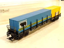 LILIPUT 202 10    JOLI WAGON PORTE CONTAINERS DE LA OBB A BOGIES EN BOITE   HO