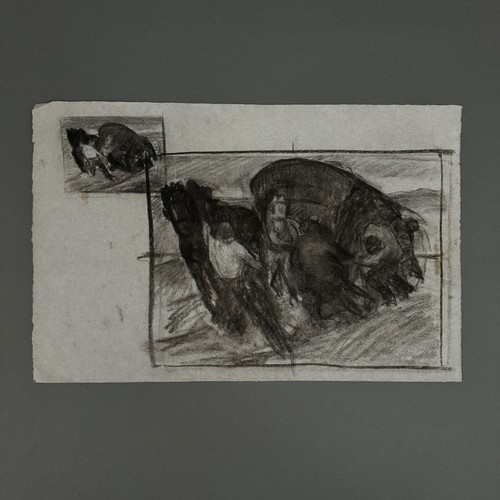 Dessin fusain beaux - dessin, beaux-arts