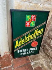 Ancien Miroir PUB ADELSHOFFEN Bières fines Alsace Jost Strasboug NO Plaque émail