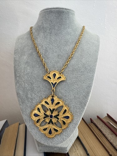 Sautoir collier vintage signé - sautoir,
