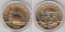 ETAT UNIS / United States / USA Monnaie Half dollar 1986 Plaqué Or