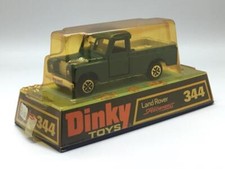 Dinky Toys Land Rover Bleu Avec Arrière Argenté Et Intérieur Noir Rare 344 MIB