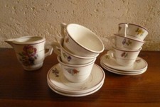 6 tasses à café et pot à lait Moulin des Loups et Orchies "Bruno"