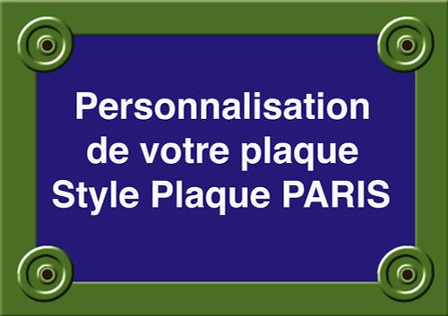 Plaque rue style - rue, paris