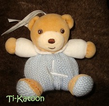 KALOO MINI DOUDOU OURS BOULE PATAPOUF BLEU MAILLE TBE 