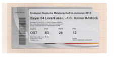 BILLET DE FOOTBALL ~ BAYERN 04 LEVERKUSEN vs HANSA ROSTOCK 2010 FINAL JUNIORS