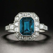 Bague art déco topaze - , bleue