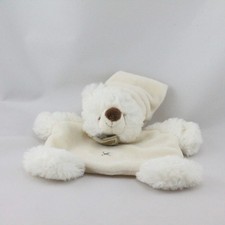 Doudou plat ours blanc écru