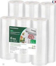 Bonsenkitchen Sacs Sous Vide Alimentaire, 3 rouleaux 28 x 600 cm + 3 rouleaux