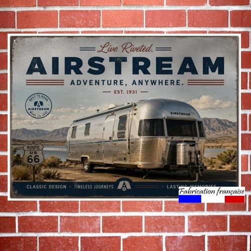 Plaque vintage caravane