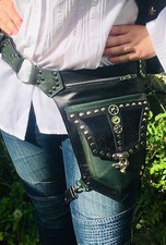 Cuir Python Serpent Steampunk Jambe Sac Utility Poche Ceinture Cyclisme Motard