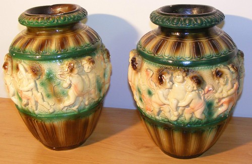 Belle paire vases plâtre - belle,