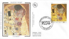 ENVELOPPE 1er JOUR SOIE - N° 3461 - GUSTAV KLIMT - Le BAISER