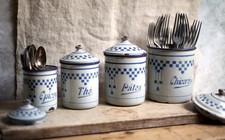 Set of 4 Antique Enamel