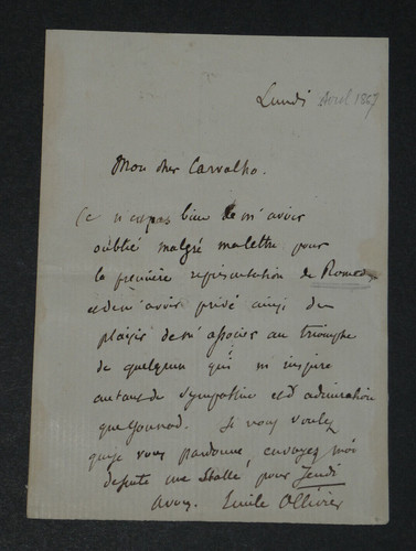 émile ollivier lettre - ollivier,