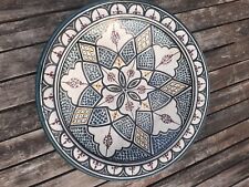 Plat  Oriental Ancien Poterie Ceramique safi nabeul Peint Main 