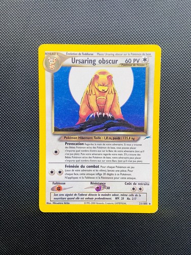 Carte pokémon ursaring - pokémon, obscur