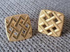 Ancienne Paire De Boutons De Manchette En Plaqué Or Laminé 15,9 Grammes Vintage 