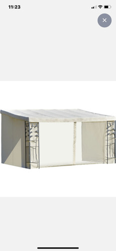 Pergola adossée beige
