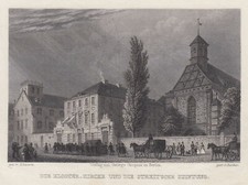 Berlin Eglise Monastère Original Table en Acier Barber 1833