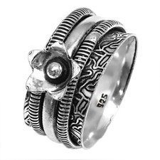 Bague toupie en argent pour femmes bague à quatre toupies bague bijoux en...