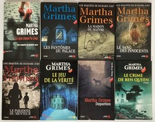 LOT de 8 MARTHA GRIMES roman livre policier thriller grand format