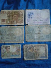 lot anciens billets France 1933, 1940, 1941, 1943, 1947 et 1952
