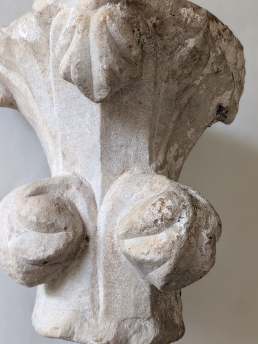 Chapiteau roman marbre - blanc,