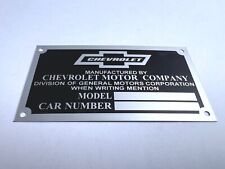 Plaque constructeur CHEVROLET