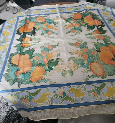 Foulard soie peint la - en, à