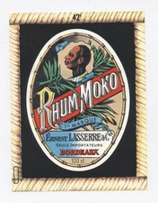 ANCIENNE ETIQUETTE RHUM MOKO ERNEST LASSERRE BORDEAUX OLD LABEL OF RUM