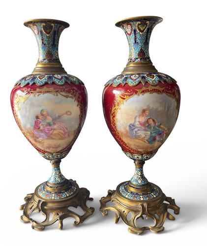 Pair sevres french gilt - pair,