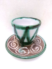 Coquetier avec assiette en