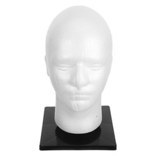 Tête de mannequin homme pour chapeaux, tête de mannequin en mousse blanche avec
