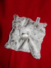 DOUDOU PLAT BABYNAT OURS GRIS CHINE FLOCONS