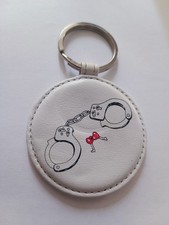 Rare Porte-clés Cuir Menottes Cœur Parfums CACHAREL Keychain vintage