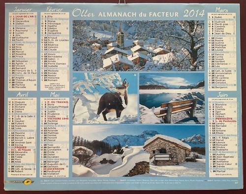 Calendrier poste 2014 - la,